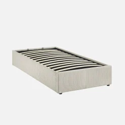 Boxbett mit Lattenrost und Kopfteil 90 x 190cm fein gerippter Cord
