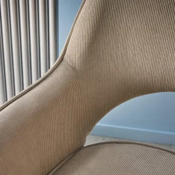 Bürostuhl mit Rollen, Cord, verchromtes Gestell