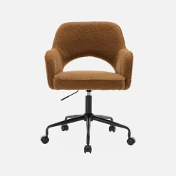 Bürostuhl mit Rollen und Bouclé-Bezug