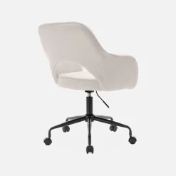Bürostuhl mit Rollen und Bouclé-Bezug