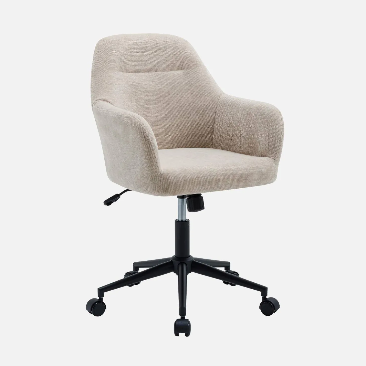 Bürostuhl mit Rollen und Chenille-Bezug, höhenverstellbar