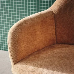Bürostuhl mit Rollen und Chenille-Bezug, höhenverstellbar
