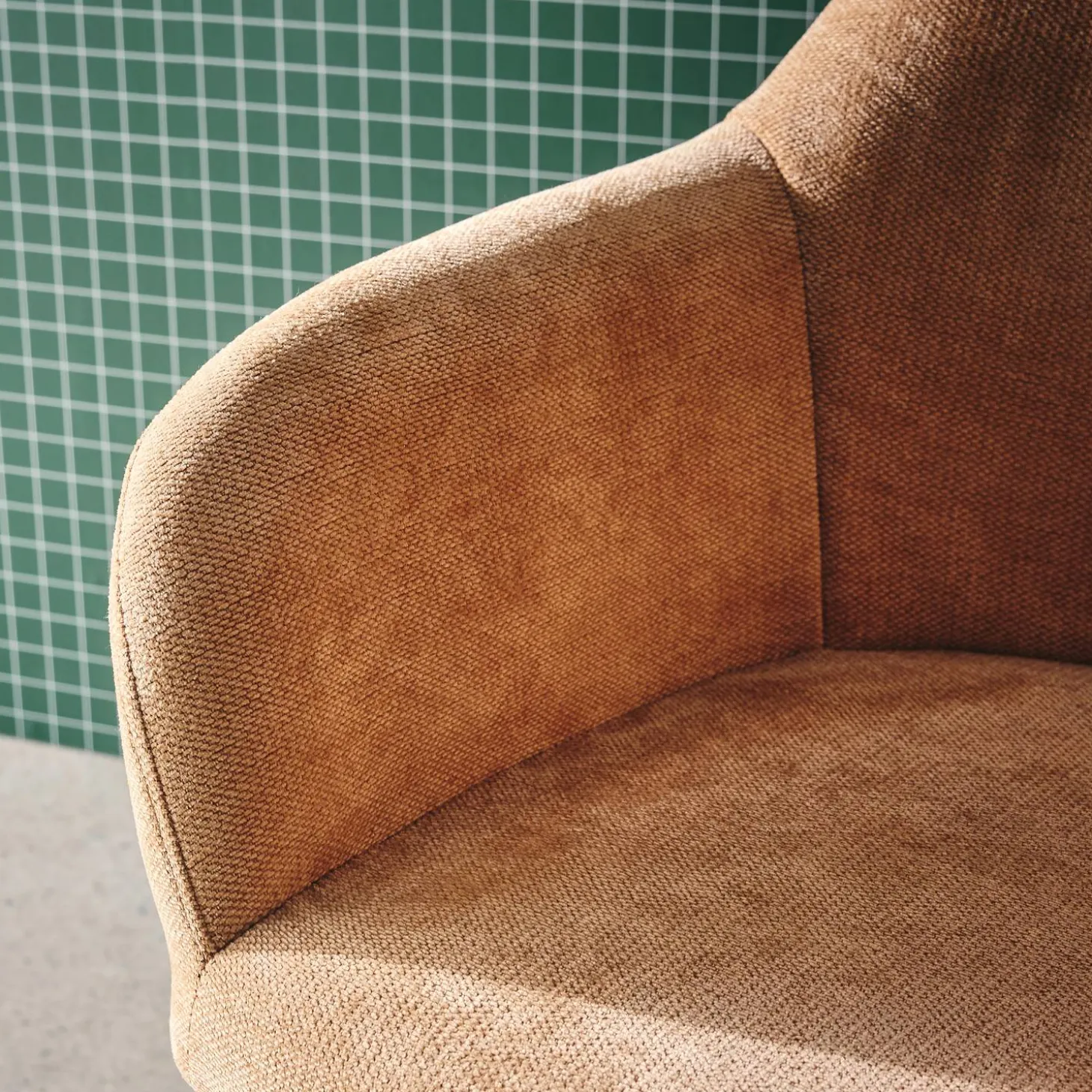 Bürostuhl mit Rollen und Chenille-Bezug, höhenverstellbar