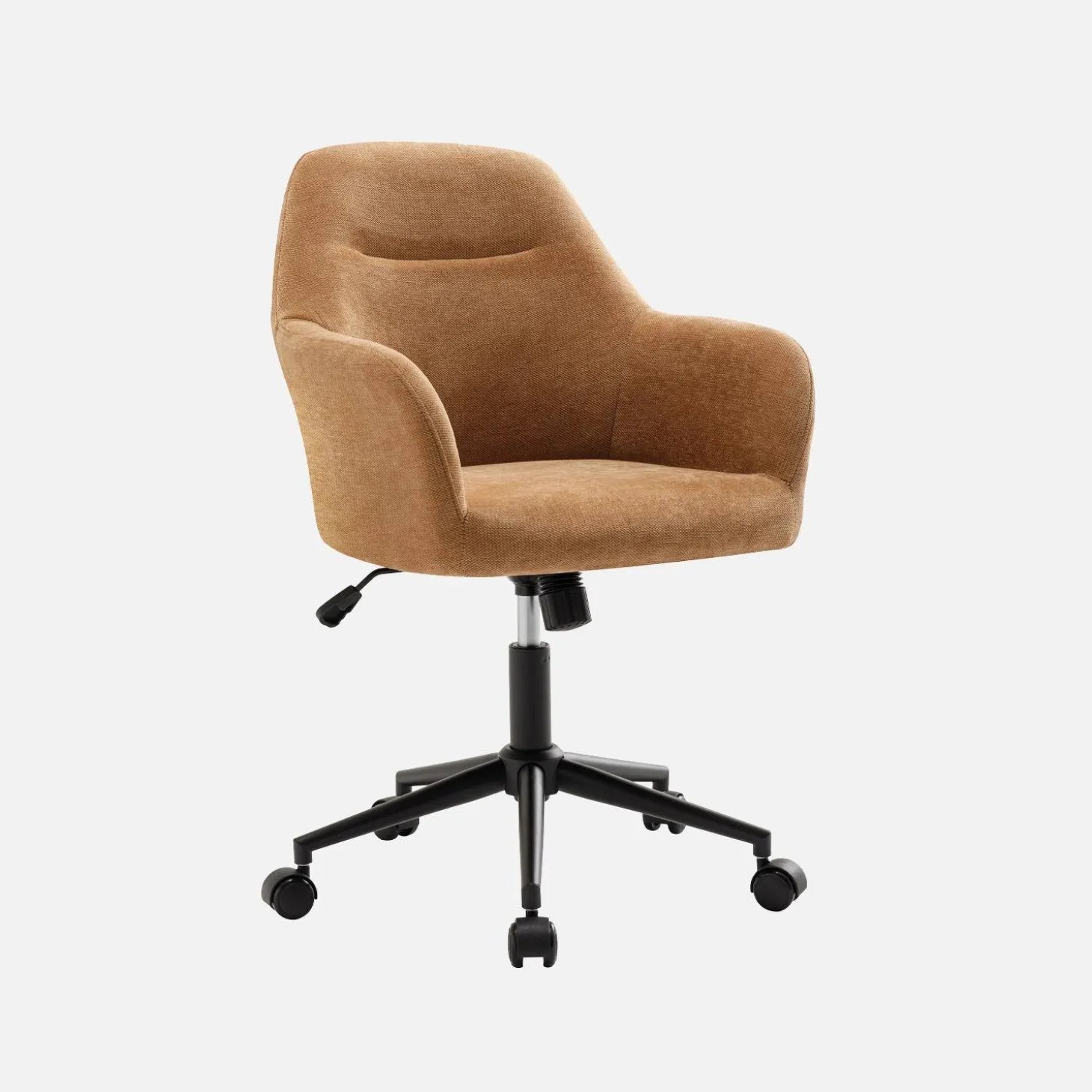 Bürostuhl mit Rollen und Chenille-Bezug, höhenverstellbar
