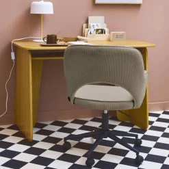 Bürostuhl mit Rollen und Cordbezug