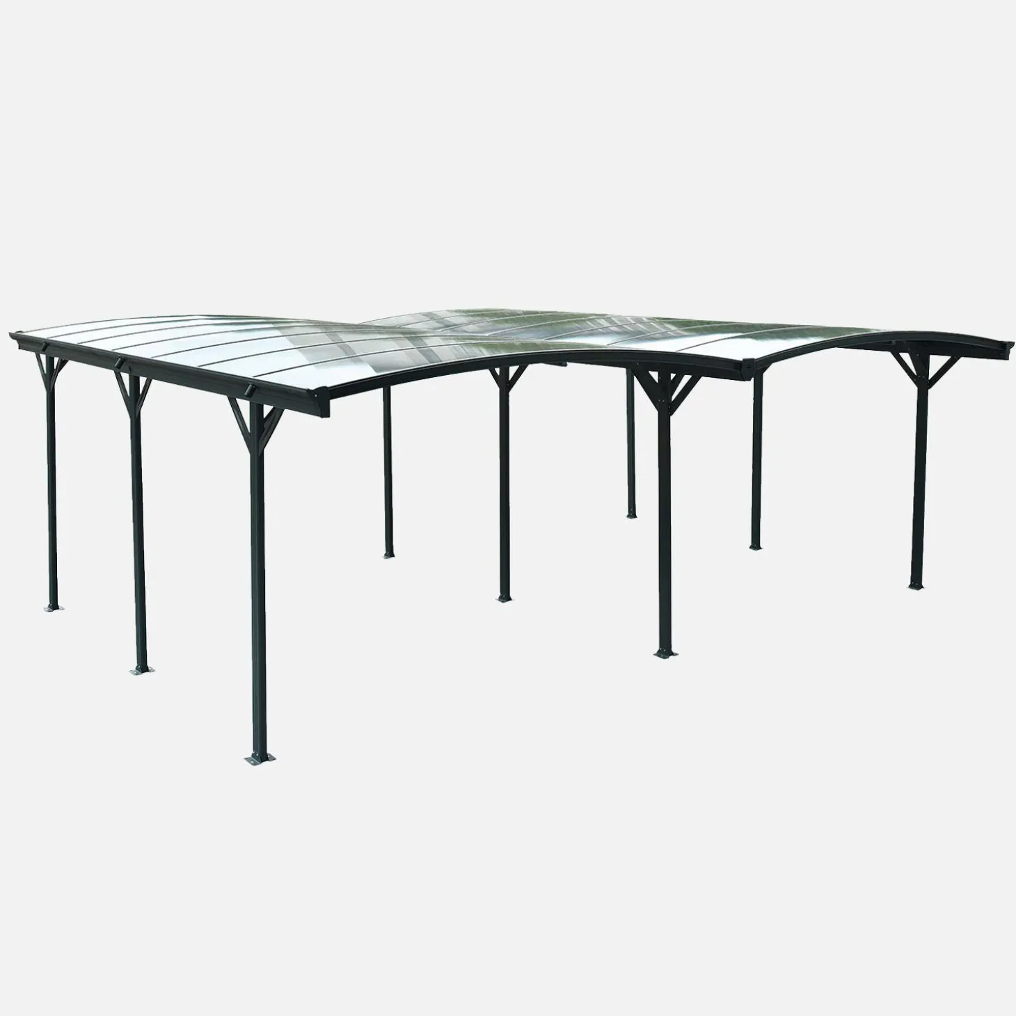 Carport mit Aluminium- und Polycarbonat-Erweiterung 30 m²