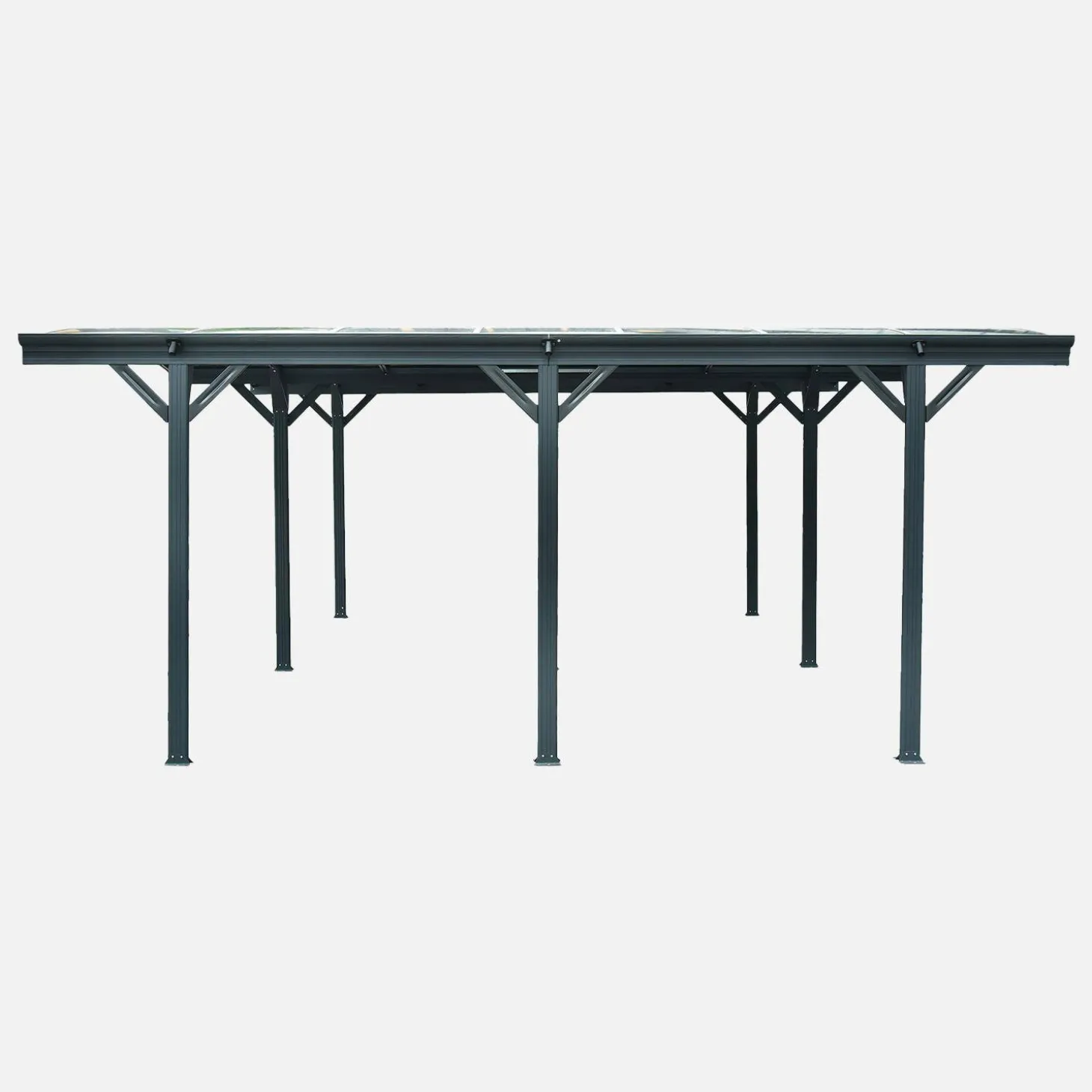 Carport mit Aluminium- und Polycarbonat-Erweiterung 30 m²