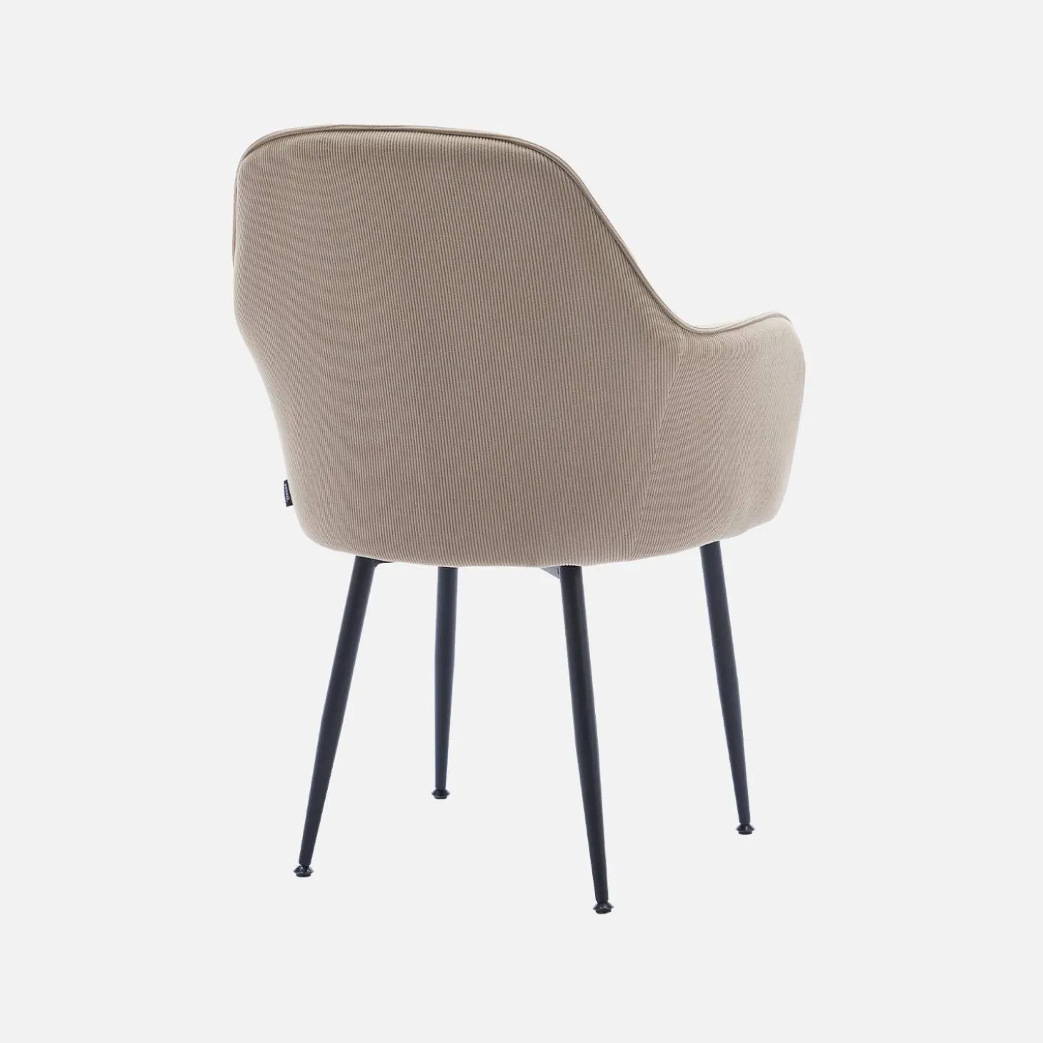 Cord-Sessel mit mattschwarzen Metallfüßen