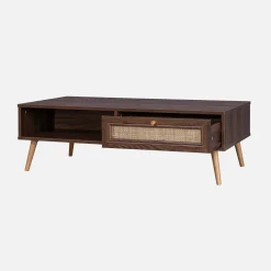 Couchtisch mit Rattan-Geflecht 110 x 59 x 39 cm