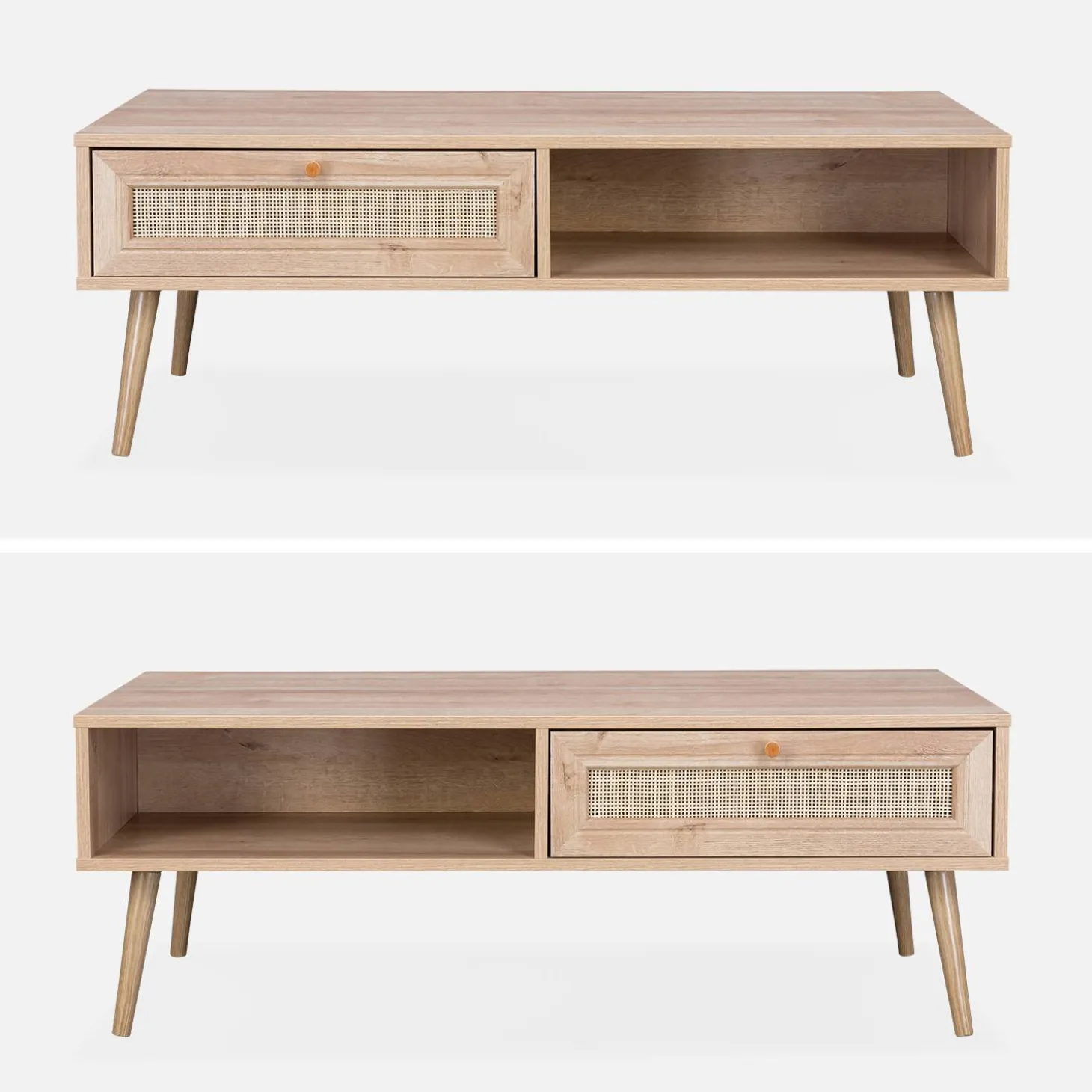 Couchtisch mit Rattan-Geflecht 110 x 59 x 39 cm
