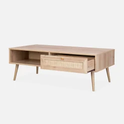 Couchtisch mit Rattan-Geflecht 110 x 59 x 39 cm