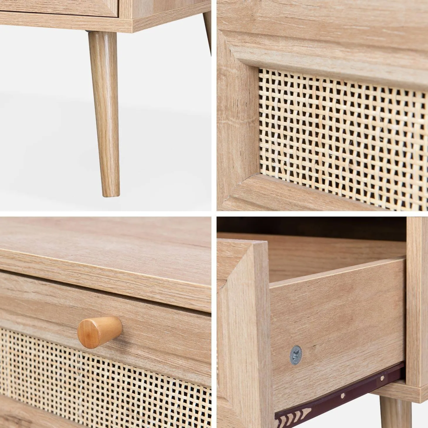 Couchtisch mit Rattan-Geflecht 110 x 59 x 39 cm
