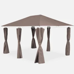 Dachtuch + Vorhänge für Pergola 3x4m Divio
