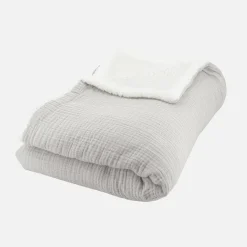 Decke Sherpa und Baumwoll-Gaze 130 x 170 cm