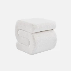 Design-Hocker mit Bouclé-Bezug 1 Platz