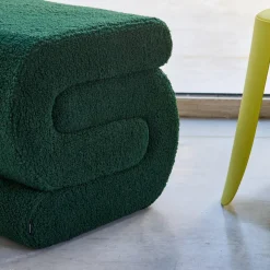 Design-Hocker mit Bouclé-Bezug 1 Platz