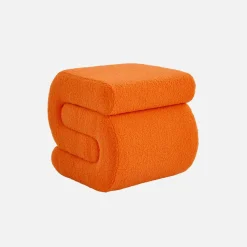 Design-Hocker mit Bouclé-Bezug 1 Platz