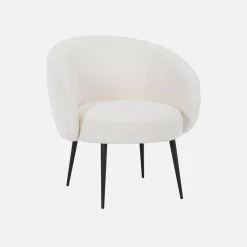 Design-Rundsessel mit Bouclé-Bezug