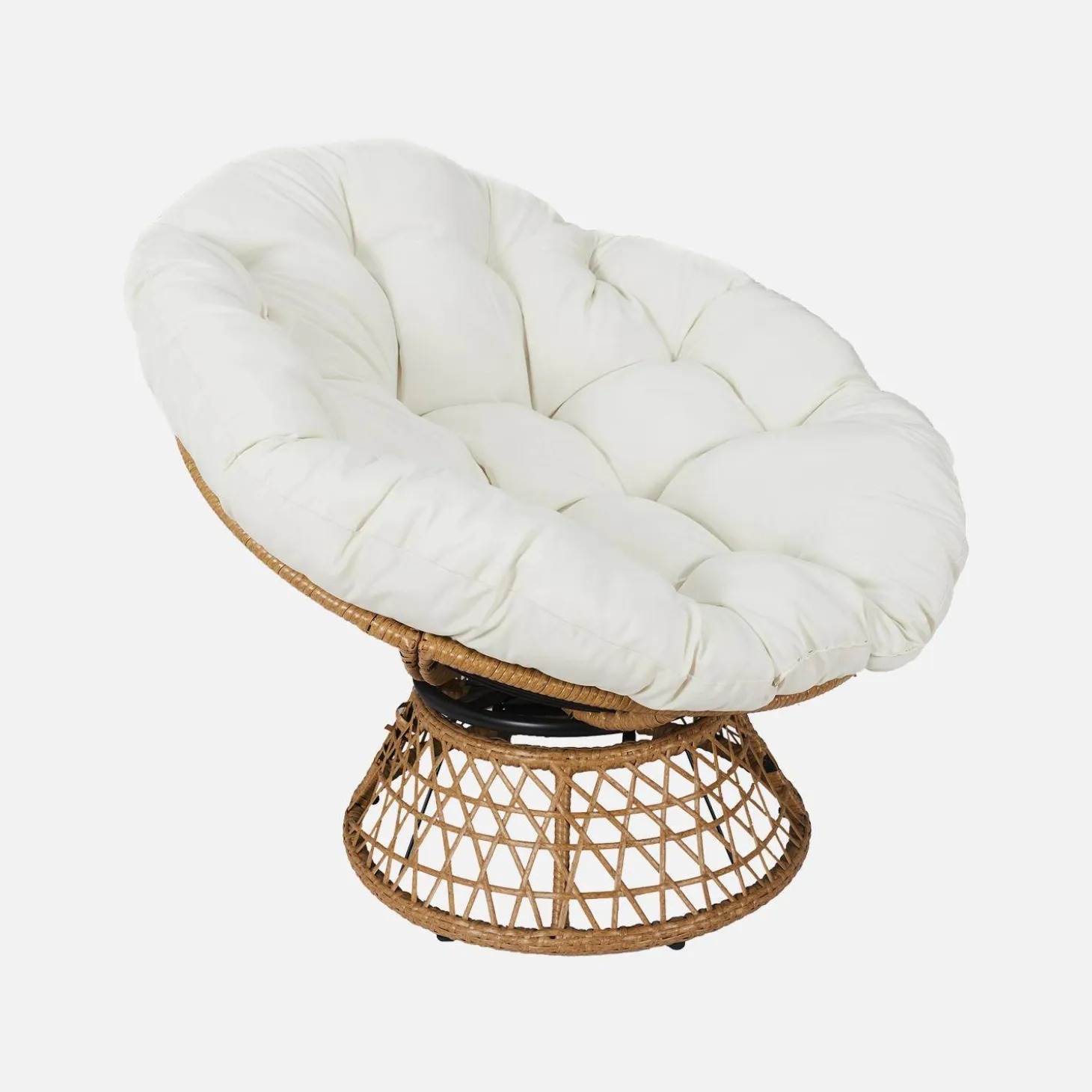Drehbarer Papasan-Sessel aus Stahl und Polyrattan outdoor/indoor Ø96cm