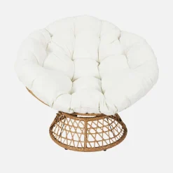 Drehbarer Papasan-Sessel aus Stahl und Polyrattan outdoor/indoor Ø96cm