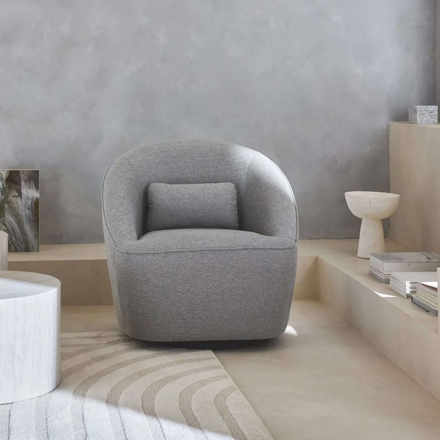 Drehsessel 360 mit Kissen, Stoffbezug LANA