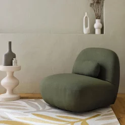 360°-Drehsessel mit strukturiertem Bouclé-Bezug