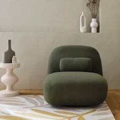 360°-Drehsessel mit strukturiertem Bouclé-Bezug