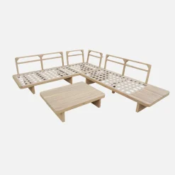 Eck-Gartenmöbelset aus Akazienholz für 5 Personen