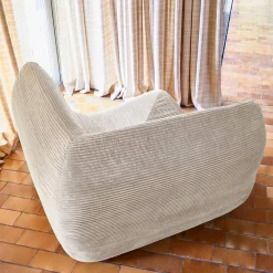 Eck-Sessel mit Cordbezug, 1-Sitzer