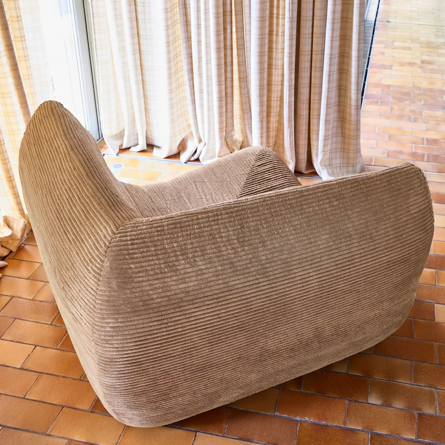 Eck-Sessel mit Cordbezug, 1-Sitzer