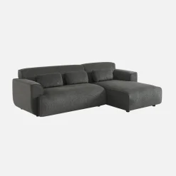 Ecksofa aus Cord, 2-3 Sitzer, Recamiere rechts