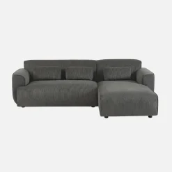 Ecksofa aus Cord, 2-3 Sitzer, Recamiere rechts