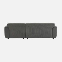 Ecksofa aus Cord, 2-3 Sitzer, Recamiere rechts