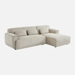 Ecksofa aus Cord, 2-3 Sitzer, Recamiere rechts