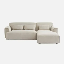 Ecksofa aus Cord, 2-3 Sitzer, Recamiere rechts