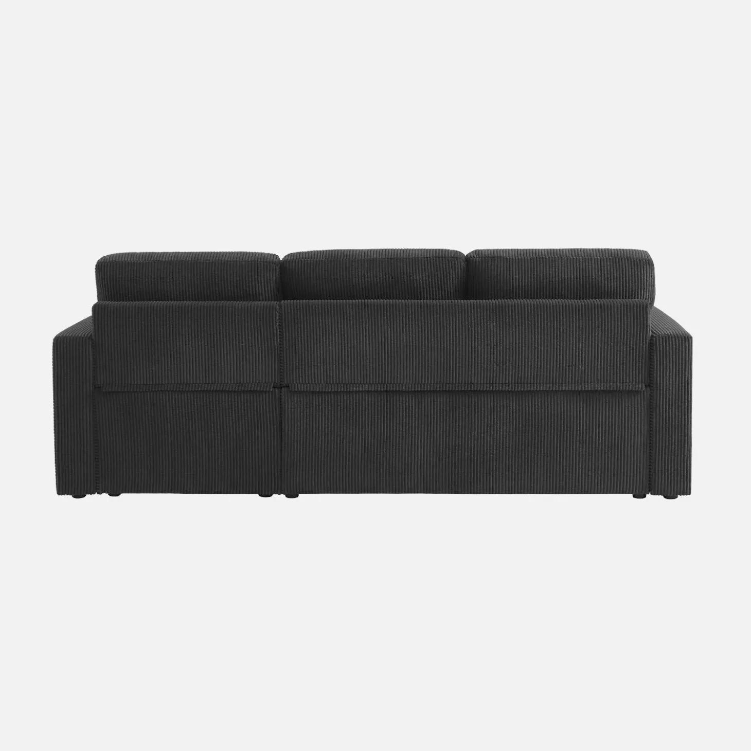Ecksofa mit Schlaffunktion, Cord-Bezug, breit gerippt, 3-Sitzer