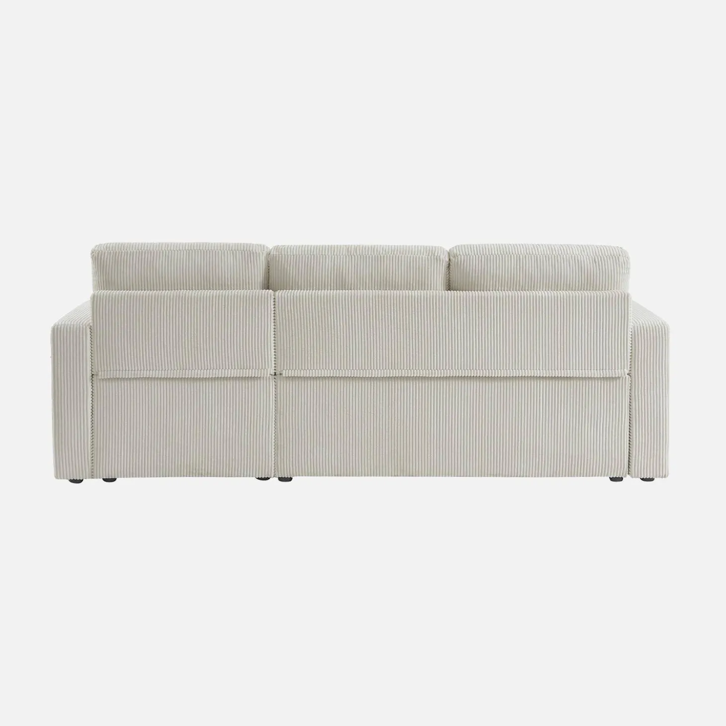 Ecksofa mit Schlaffunktion, Cord-Bezug, breit gerippt, 3-Sitzer