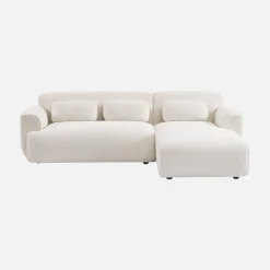 Ecksofa, 3-Sitzer mit Teddy Bouclé-Bezug
