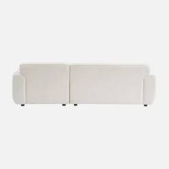 Ecksofa, 3-Sitzer mit Teddy Bouclé-Bezug