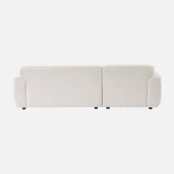 Ecksofa, 3-Sitzer mit Teddy Bouclé-Bezug