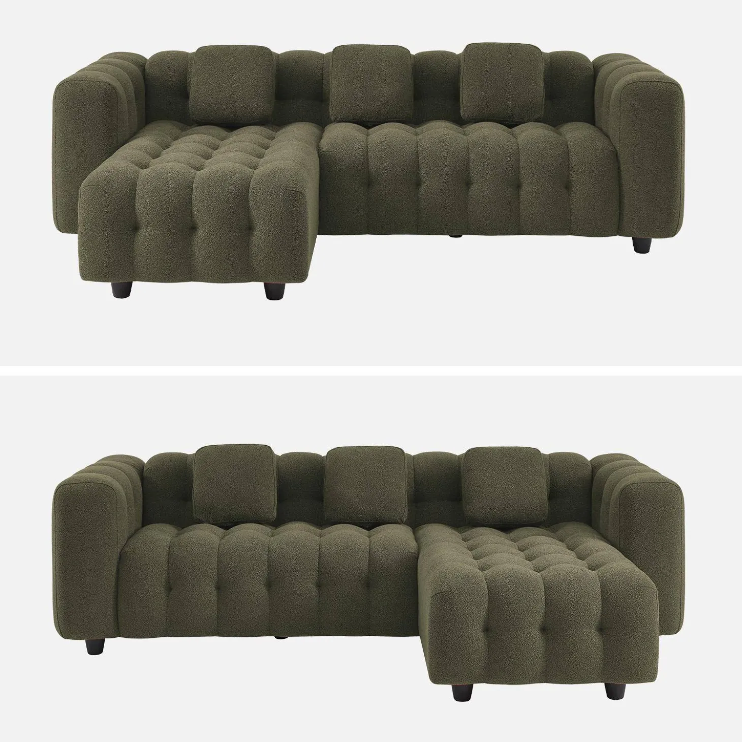 Ecksofa, wendbar, mit strukturiertem Bouclé-Bezug