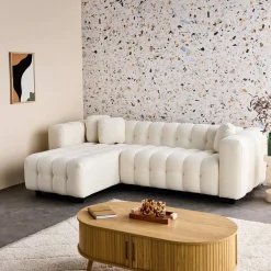 Ecksofa, wendbar, mit strukturiertem Bouclé-Bezug