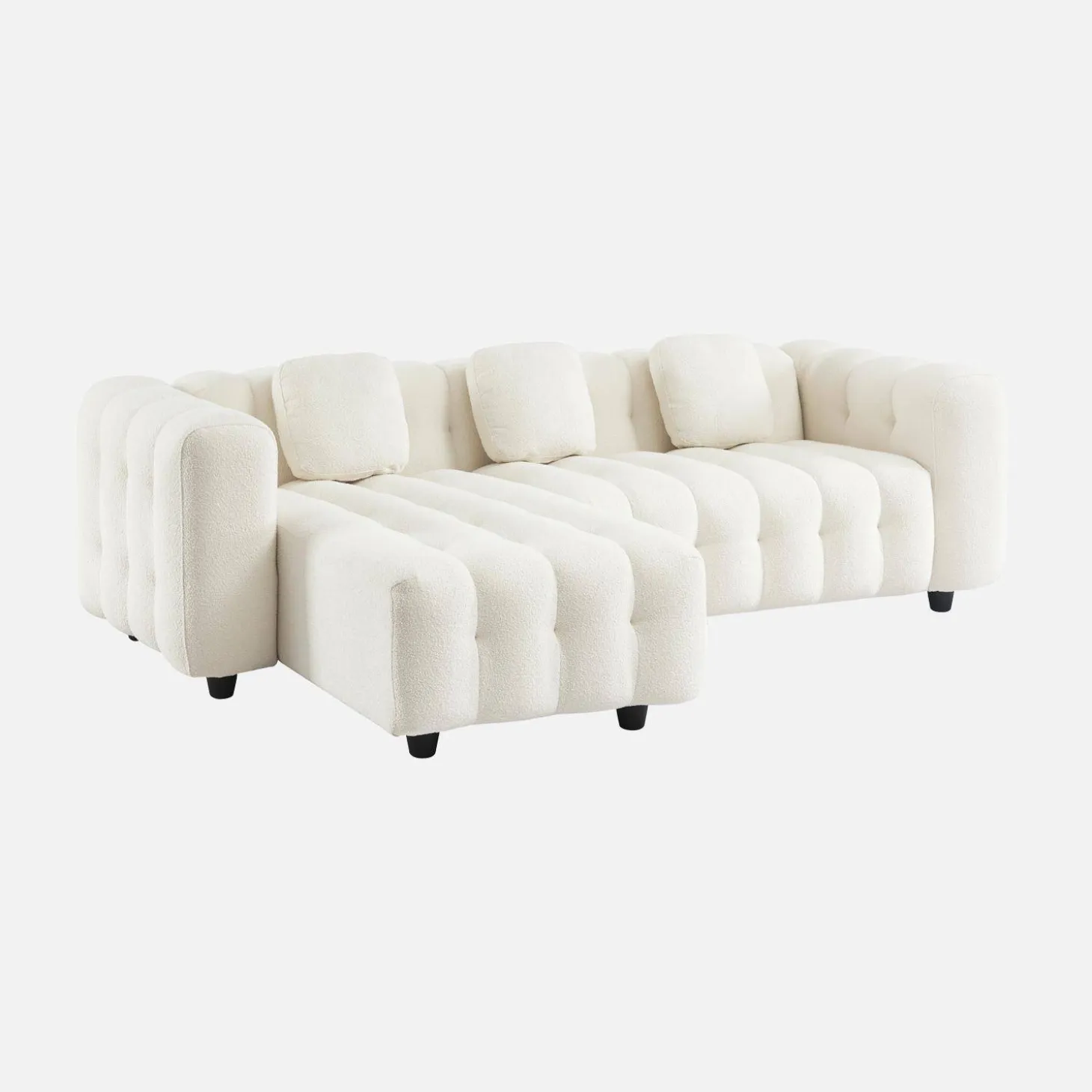 Ecksofa, wendbar, mit strukturiertem Bouclé-Bezug