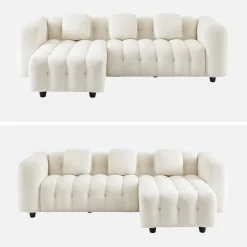 Ecksofa, wendbar, mit strukturiertem Bouclé-Bezug