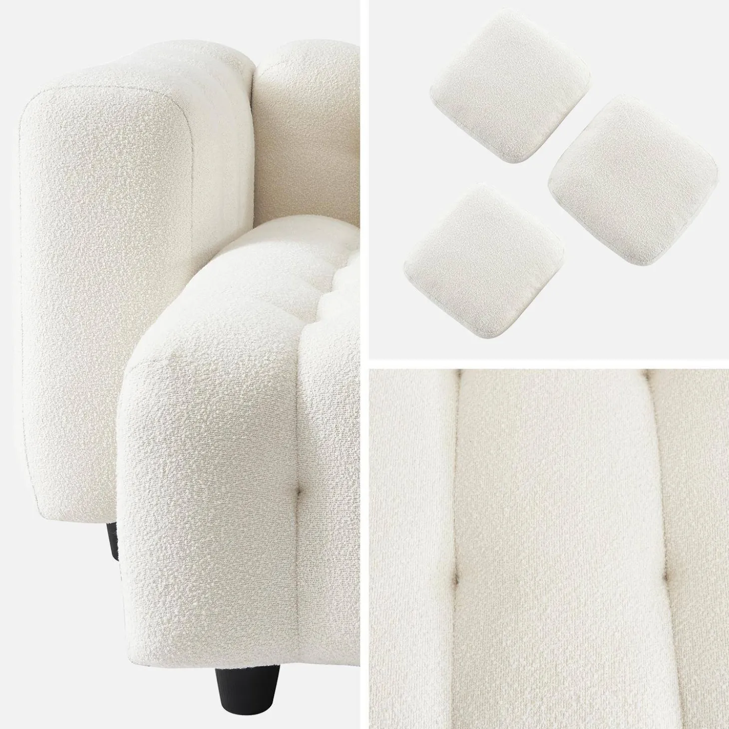 Ecksofa, wendbar, mit strukturiertem Bouclé-Bezug
