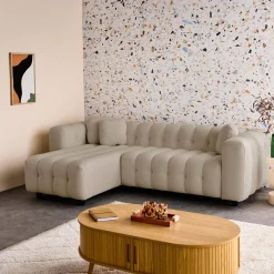 Ecksofa, wendbar, mit strukturiertem Bouclé-Bezug
