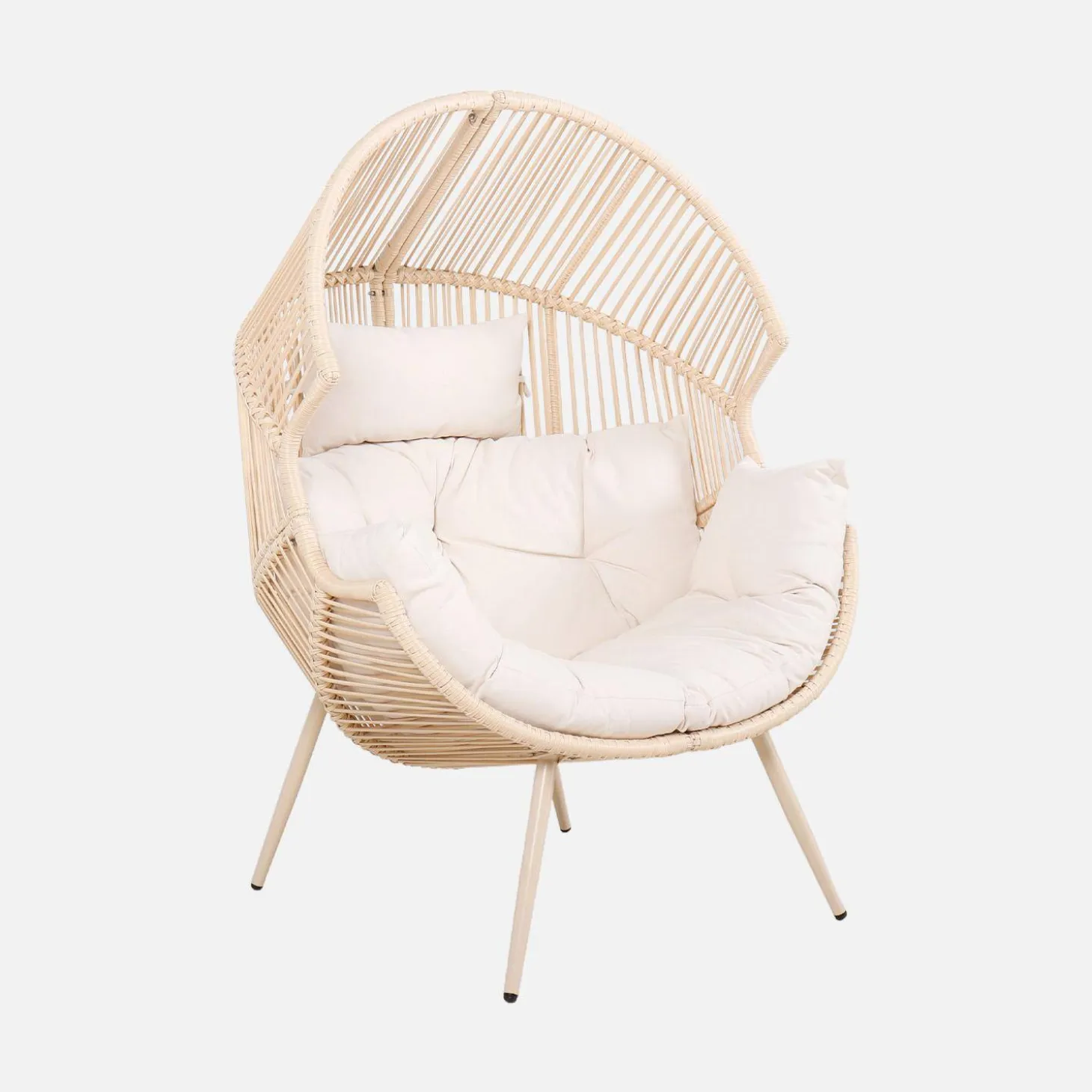 Ei-Sessel für Outdoor aus Stahl und Kunststoff