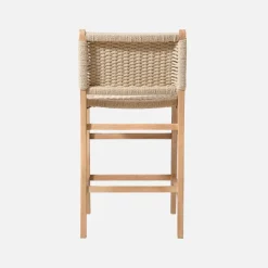 2er-Set Barhocker aus Heveaholz mit Seilbespannung