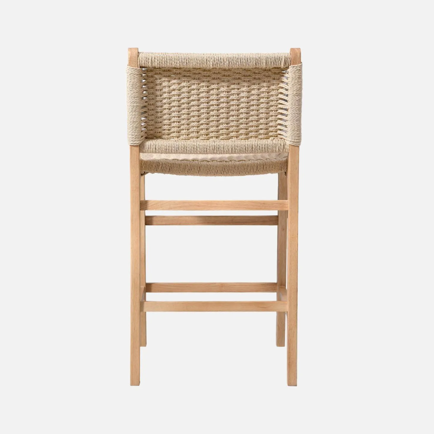 2er-Set Barhocker aus Heveaholz mit Seilbespannung