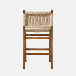 2er-Set Barhocker aus Heveaholz mit Seilbespannung